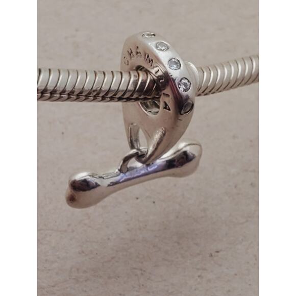 Chamilia 925 Sterling Silver Dog Bone Dangle Charm Authentic - Picture 4 of 6